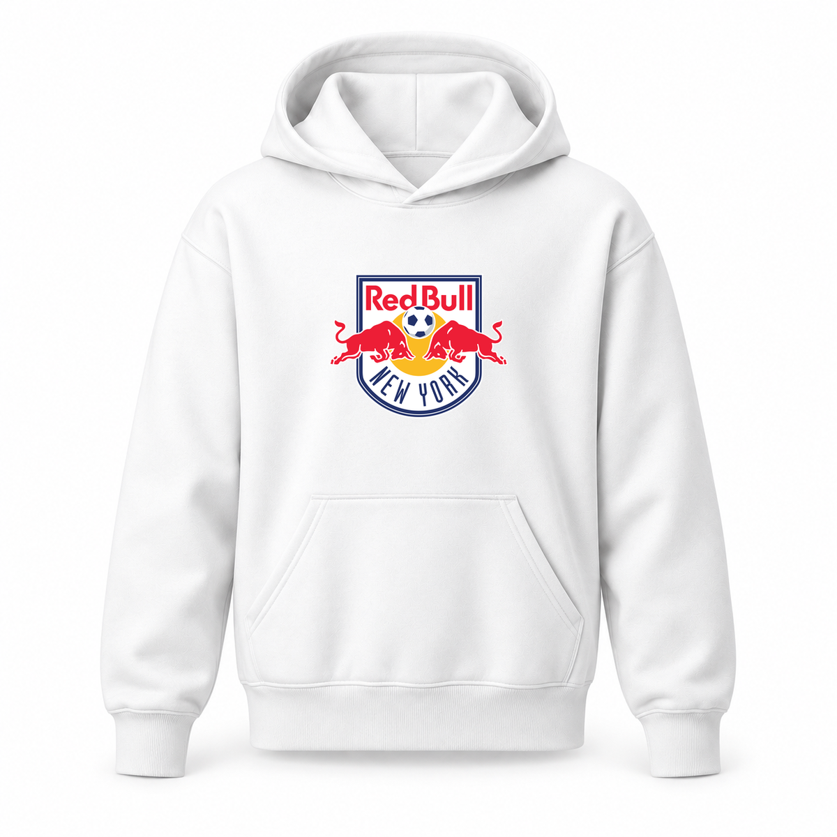 Youth Kids New York Red Bulls FC Pullover Hoodie | Color: White | Refreshed youth hoodie, original Drive artwork