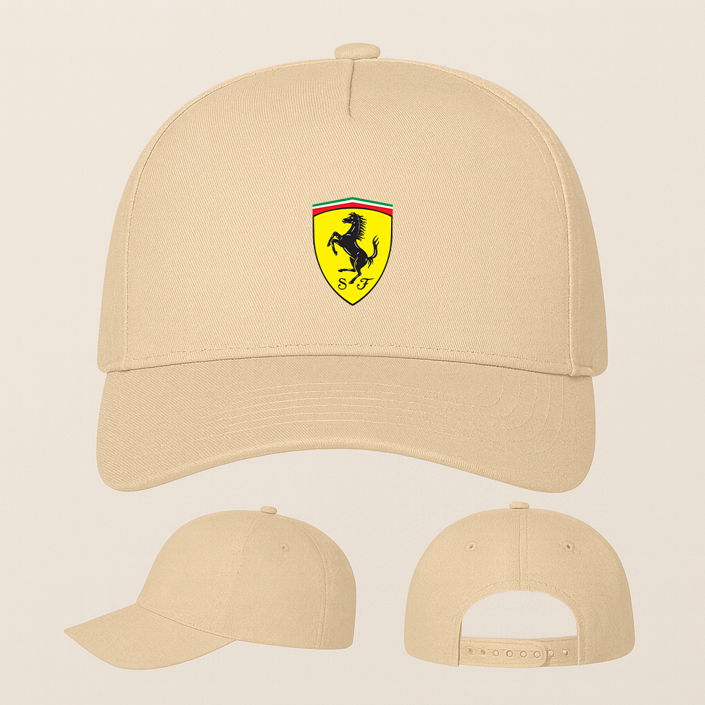 Ferrari Motorsport Car Five Panel Twill Snapback Cap