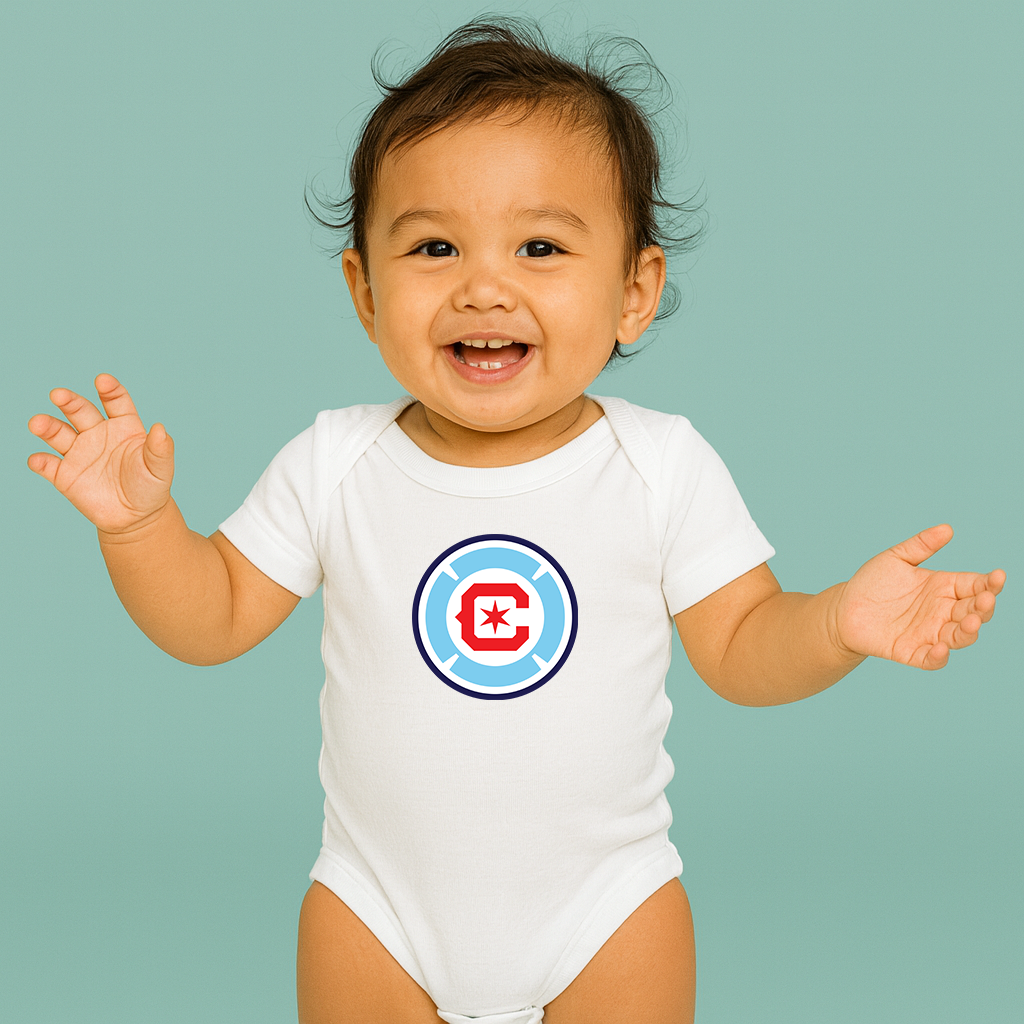 Chicago Fire Soccer Baby Romper Onesie