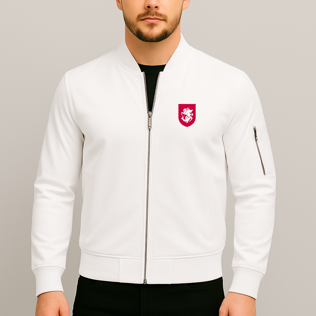 Men's Georgia National Soccer Team Lightweight Bomber Jacket Windbreaker Softshell Varsity Jacket Coat