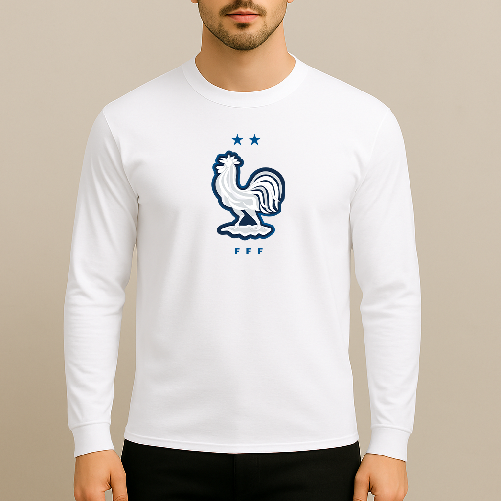 Men's France National Soccer Team Long Sleeve T-Shirt