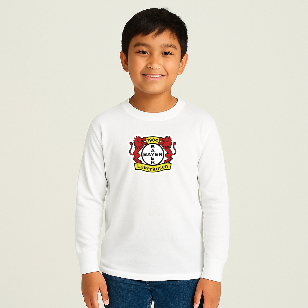 Youth Kids Bayer Leverkusen FC Long Sleeve T-Shirt