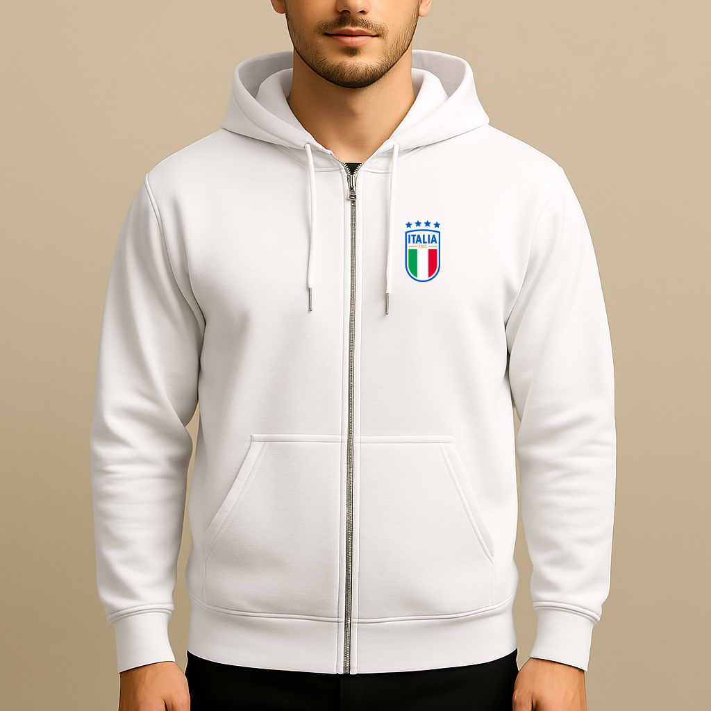 Men's Italy National Soccer Team Zipper Hoodie