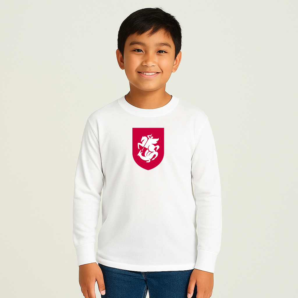 Youth Kids Georgia National Soccer Team Long Sleeve T-Shirt