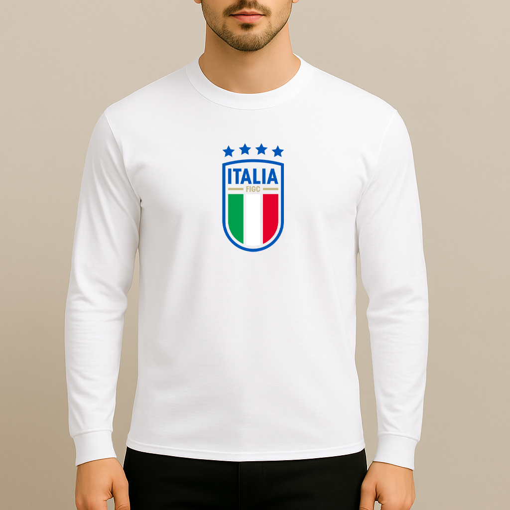 Men's Italy National Soccer Team Long Sleeve T-Shirt