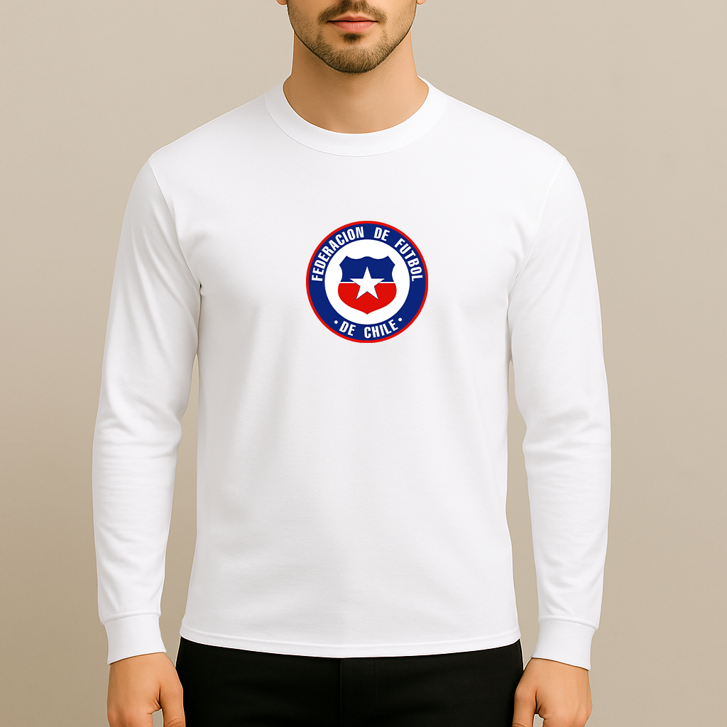 Men's Chile National Soccer Team Long Sleeve T-Shirt