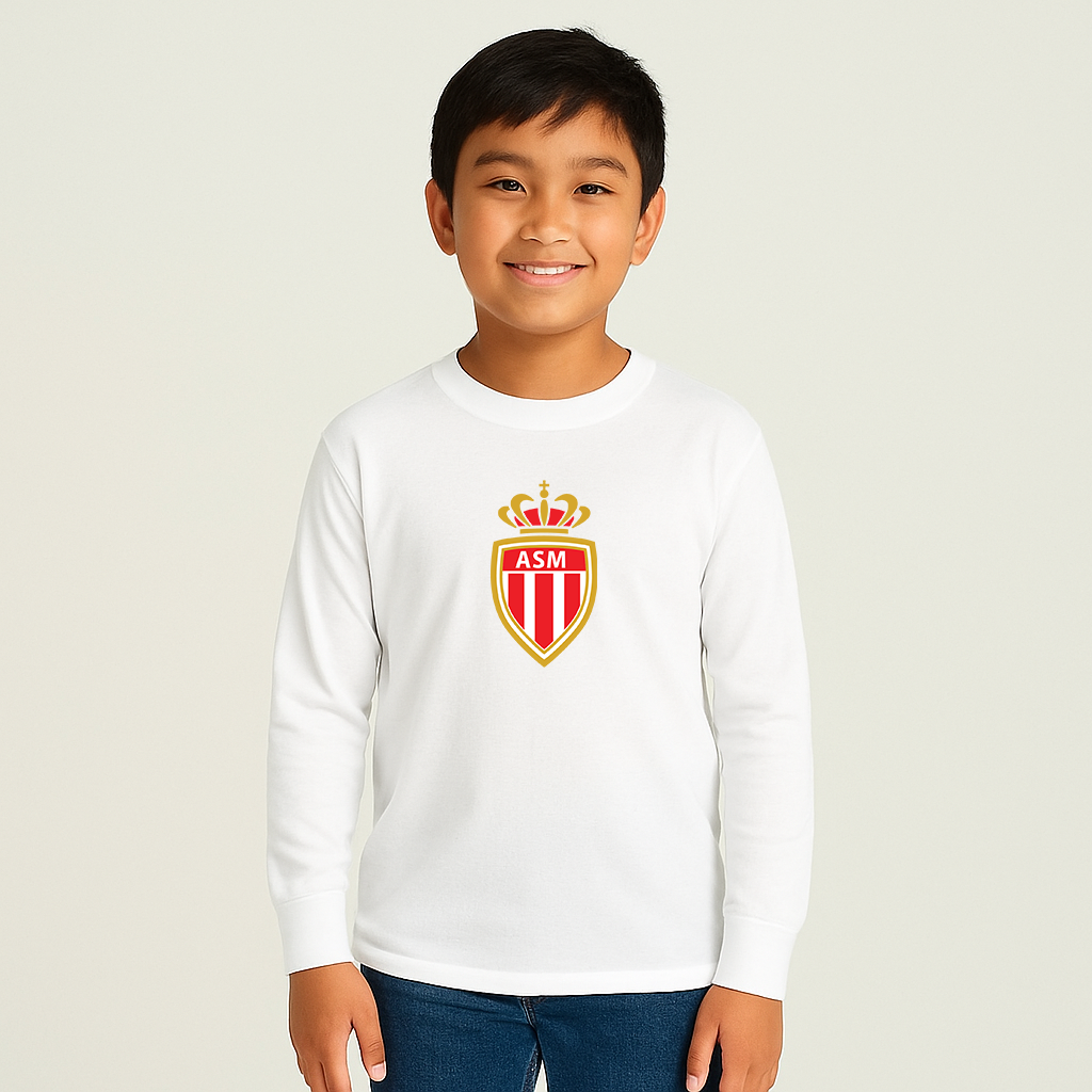 Youth Kids AS Monaco FC Long Sleeve T-Shirt