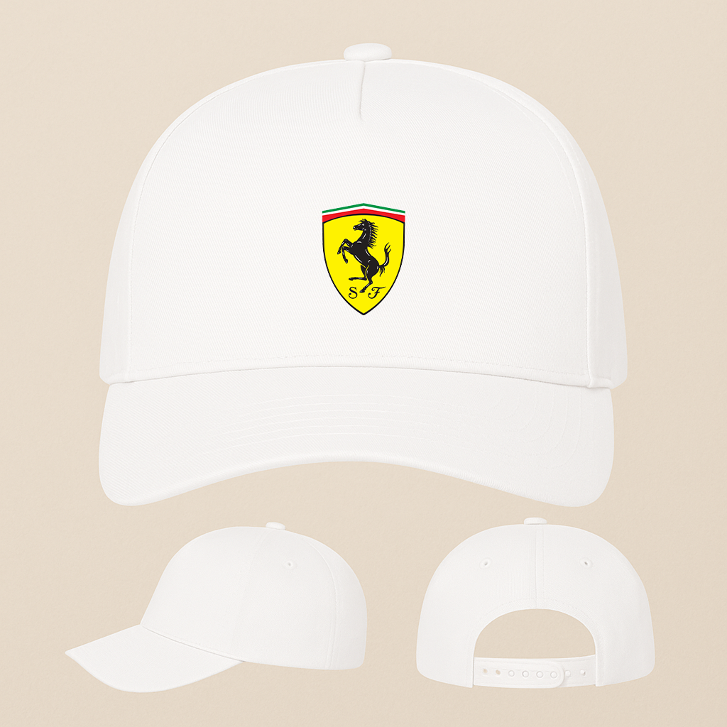 Ferrari Motorsport Car Five Panel Twill Snapback Cap