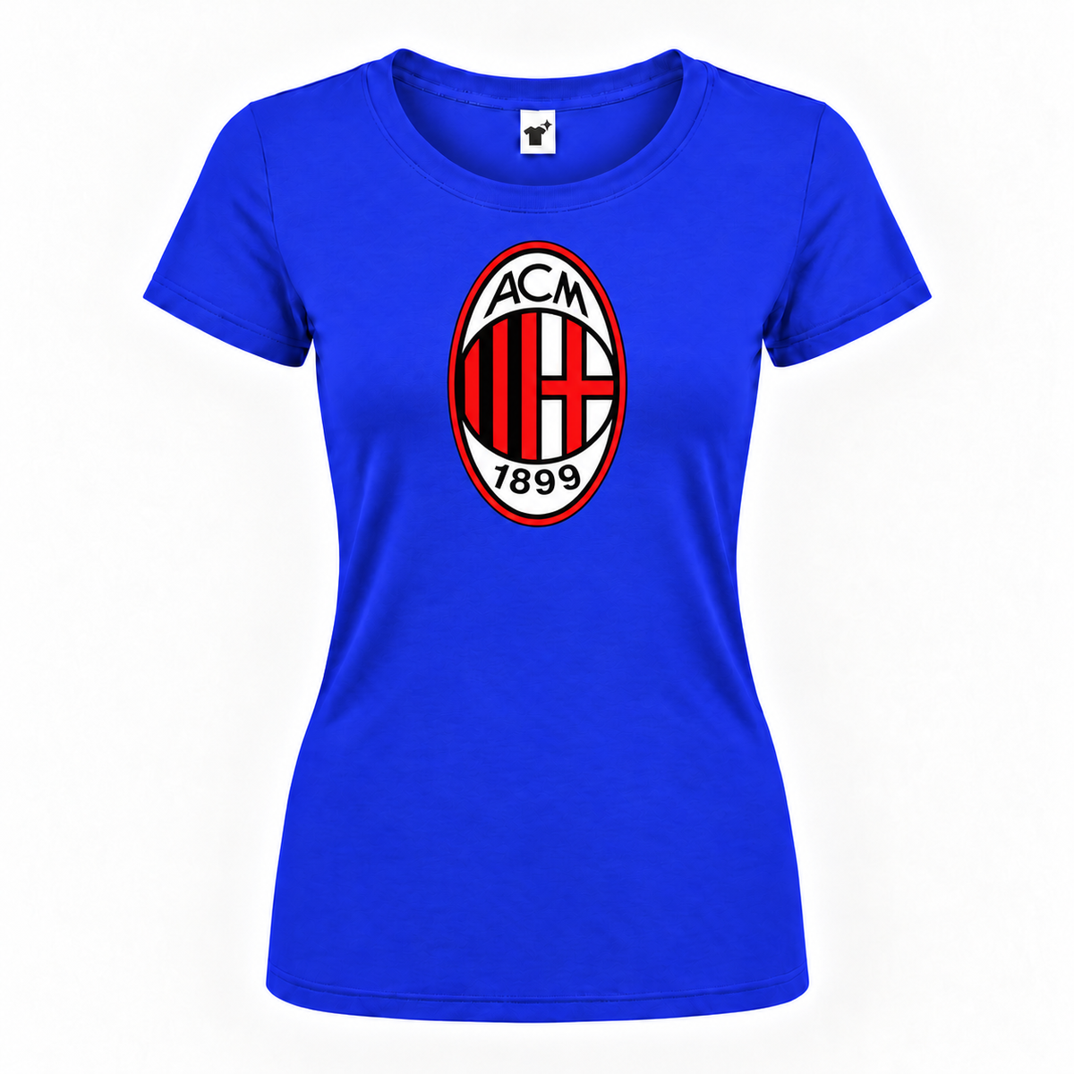 Women's AC Milan Soccer Round Neck T-Shirt | Color: Royal Blue