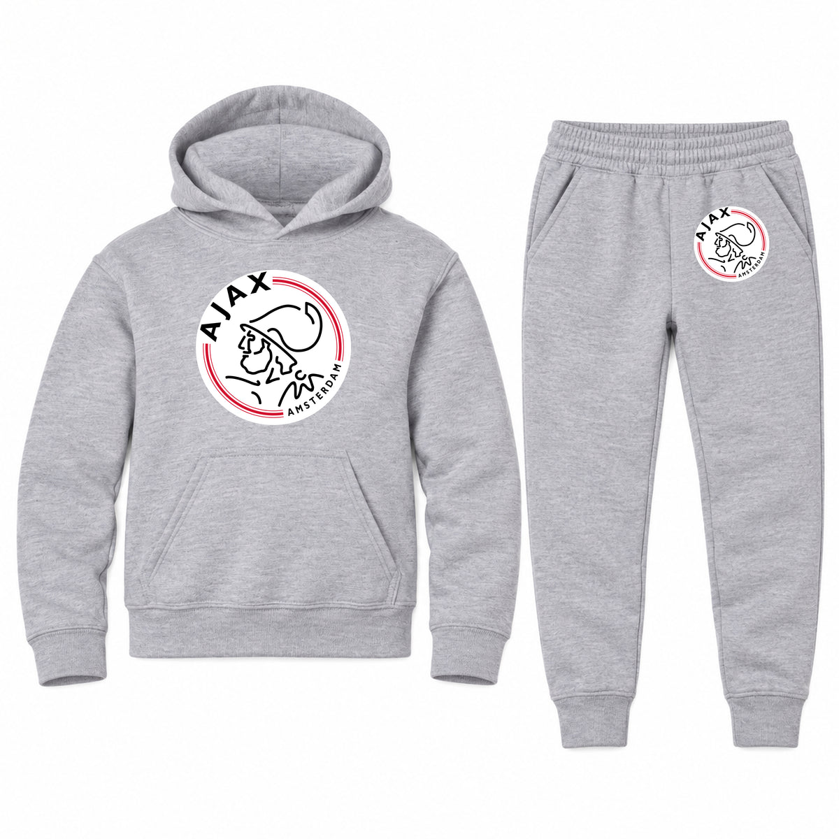 Amsterdamsche FC Ajax youth hoodie jogger set, Sports Grey, Youth Large ages 10–12
