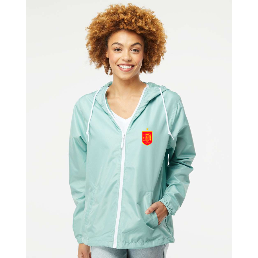 Men’s Spain Red Logo National Soccer Team - Independent Trading Co. - Lightweight Windbreaker Full-Zip Jacket - EXP54LWZ
