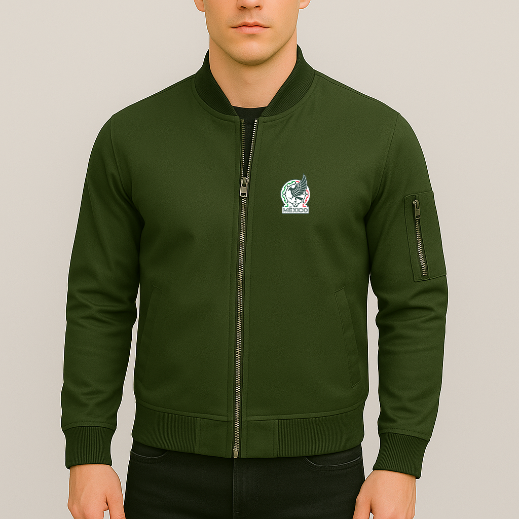 Men’s Mexico Soccer Lightweight Bomber Jacket Windbreaker Softshell Varsity Jacket Coat