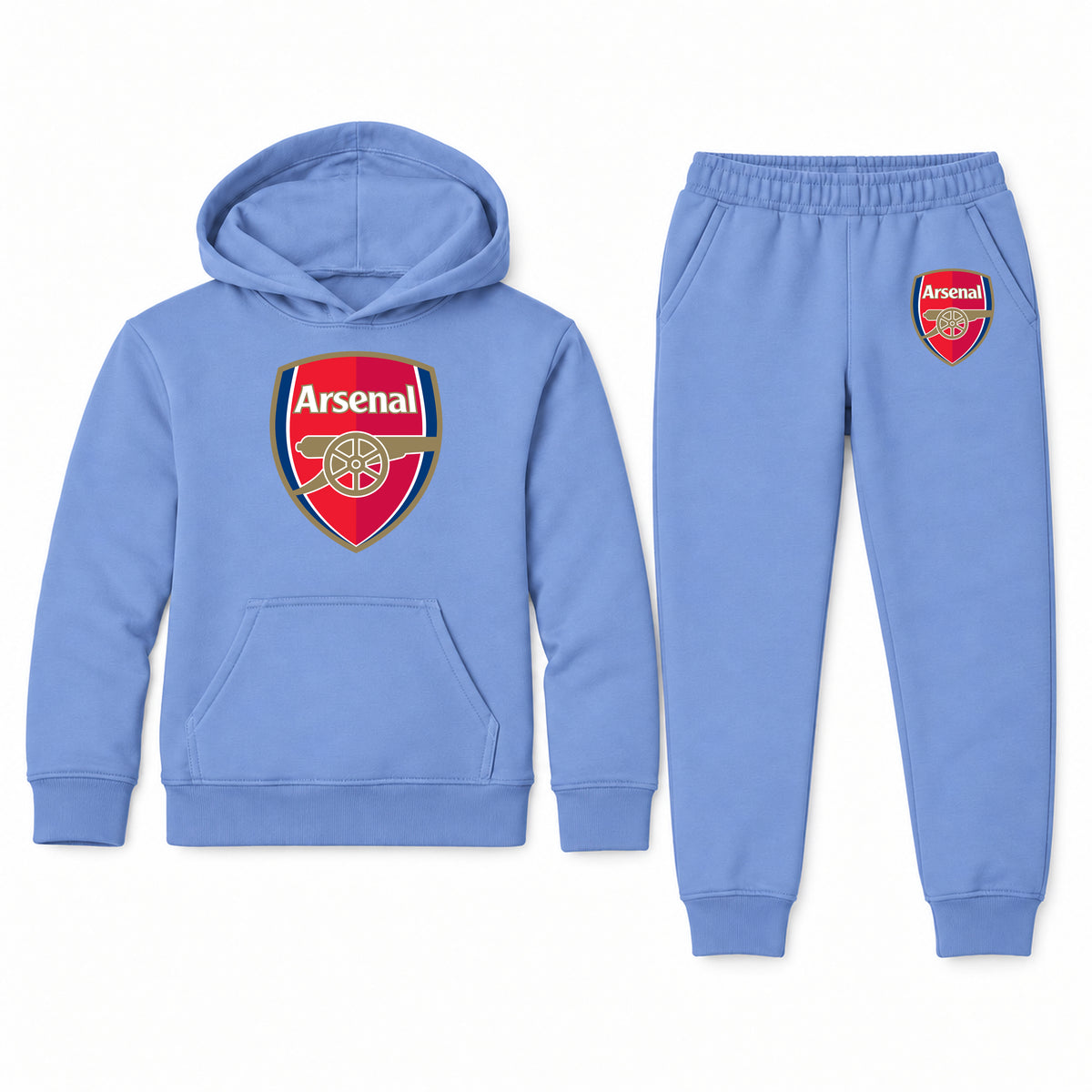 Arsenal Soccer youth hoodie jogger set, Carolina Blue, Youth Large ages 10–12