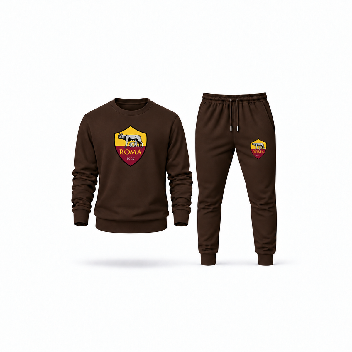 Men's AS Roma FC Sweatshirt Joggers Set | Color: Brown | Main