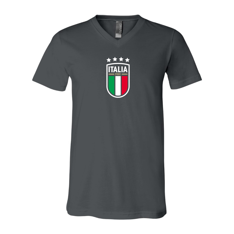 Men’s Italy National Soccer Team - BELLA + CANVAS - Jersey V-Neck Tee - 3005