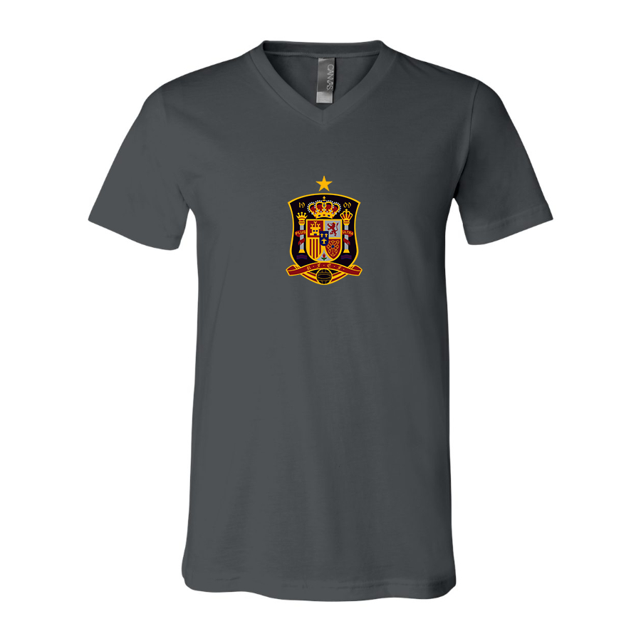 Men’s Spain National Soccer Team - BELLA + CANVAS - Jersey V-Neck Tee - 3005