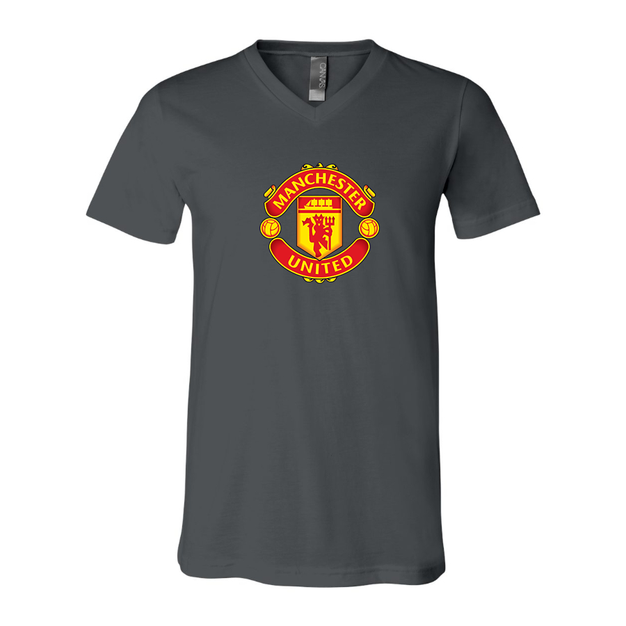 Men’s Manchester United Soccer - BELLA + CANVAS - Jersey V-Neck Tee - 3005