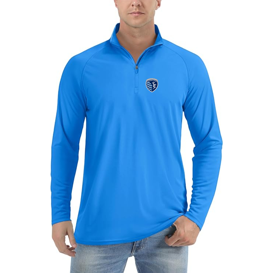Men’s Sporting Kansas City FC - Lightweight Quarter-Zip Athletic Shirt – Long Sleeve Performance Wear