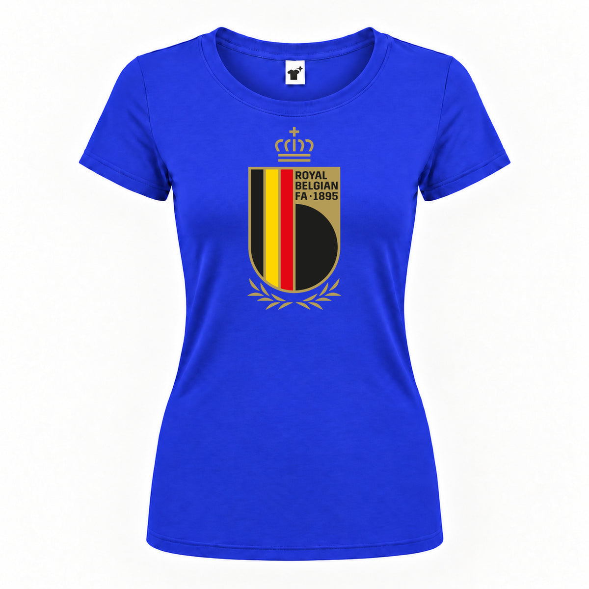 Women's Belgium National Soccer Team Round Neck T-Shirt | Color: Royal Blue