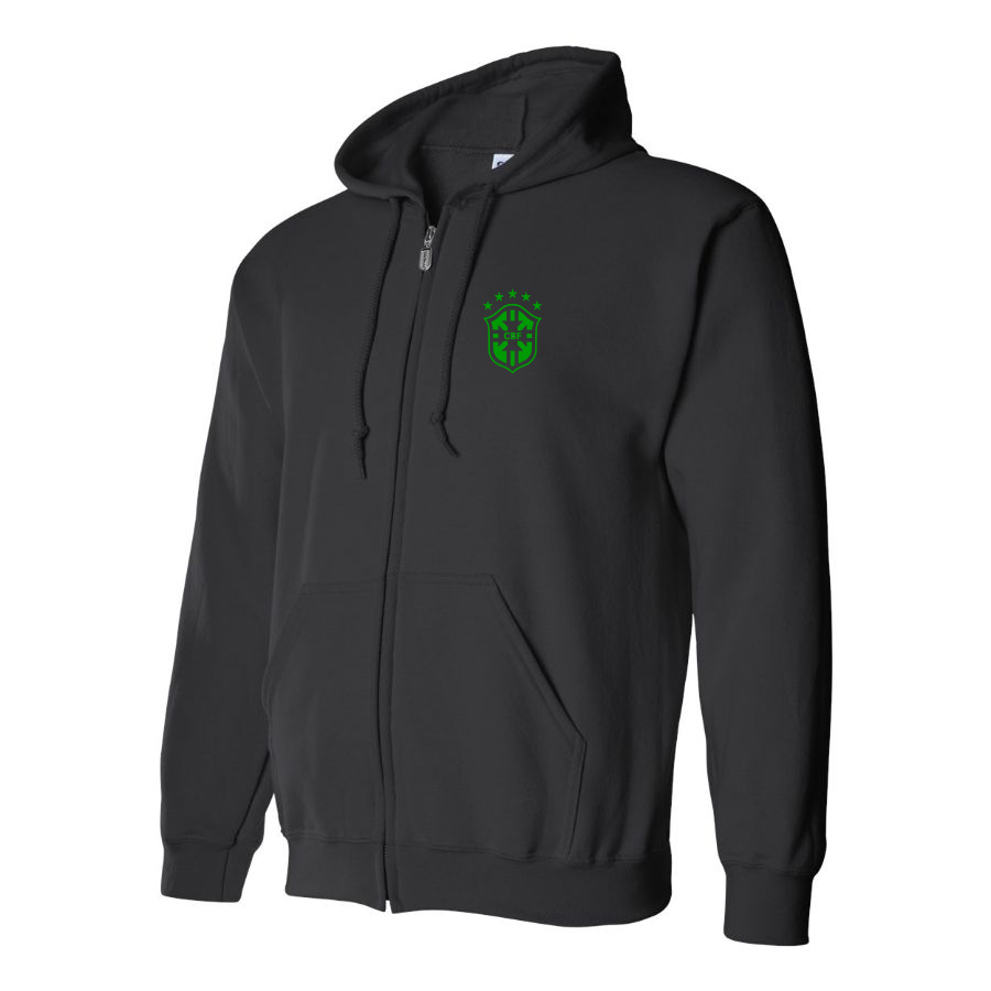 Men's Brazil Soccer Zipper Hoodie