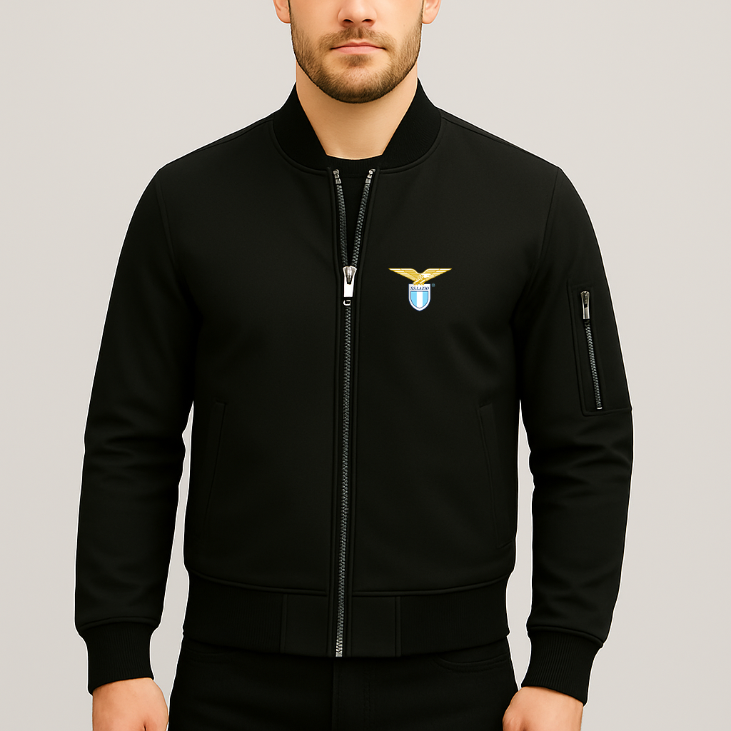 Men's Lazio FC Lightweight Bomber Jacket Windbreaker Softshell Varsity Jacket Coat