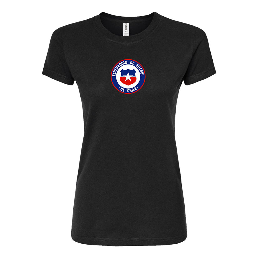 Women's Chile National Soccer Team Round Neck T-Shirt