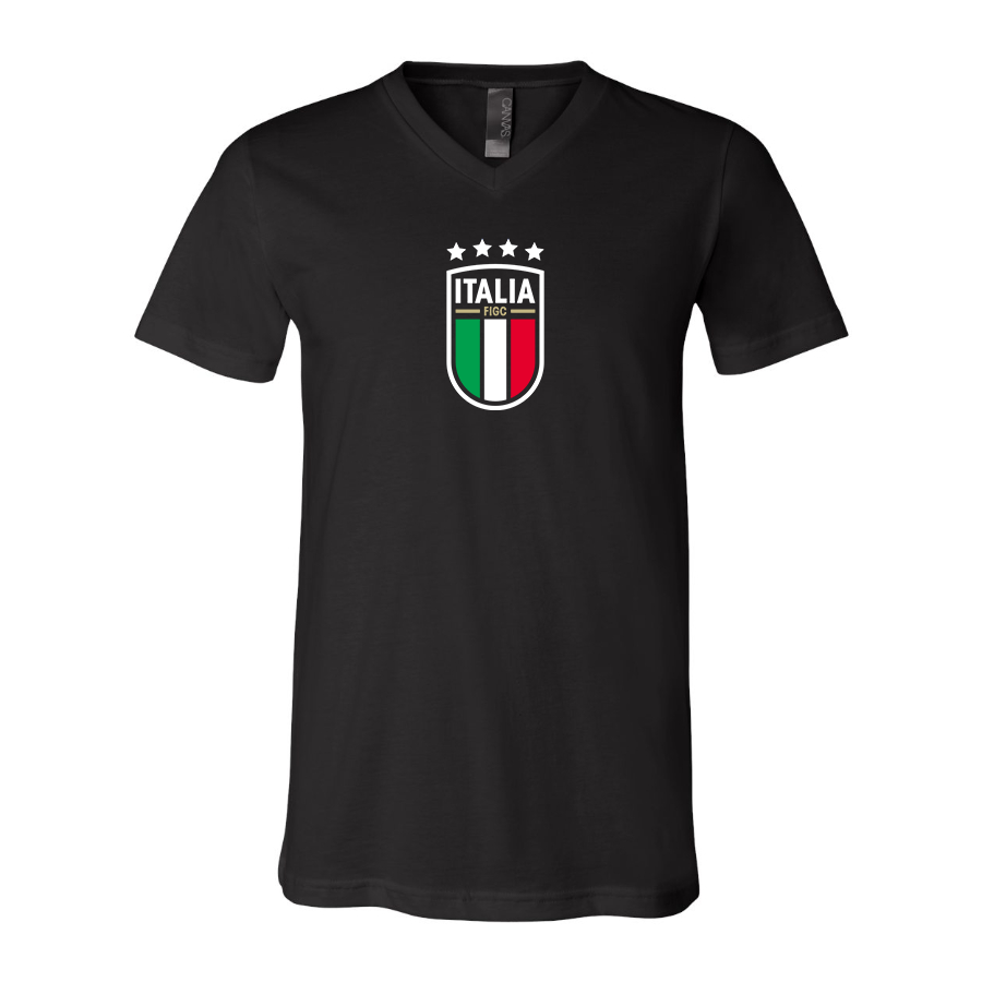 Men’s Italy National Soccer Team - BELLA + CANVAS - Jersey V-Neck Tee - 3005
