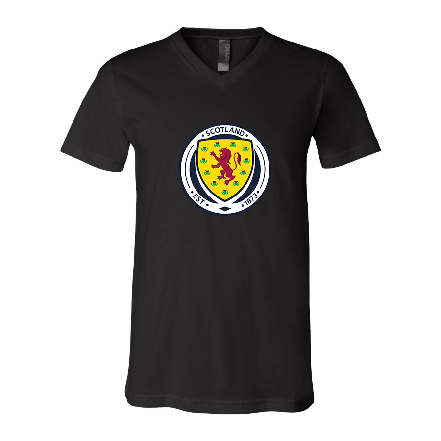 Men’s Scotland National Soccer Team - BELLA + CANVAS - Jersey V-Neck Tee - 3005
