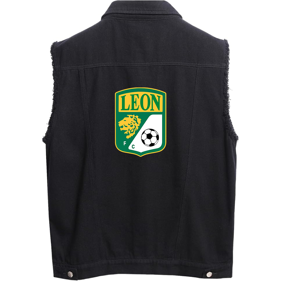 Men's Leon FC - Sleeveless Distressed Denim Vest – Rugged Black Jean Jacket