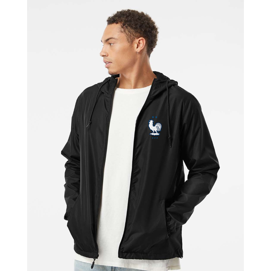 Men’s France National Soccer Team- Independent Trading Co. - Lightweight Windbreaker Full-Zip Jacket - EXP54LWZ