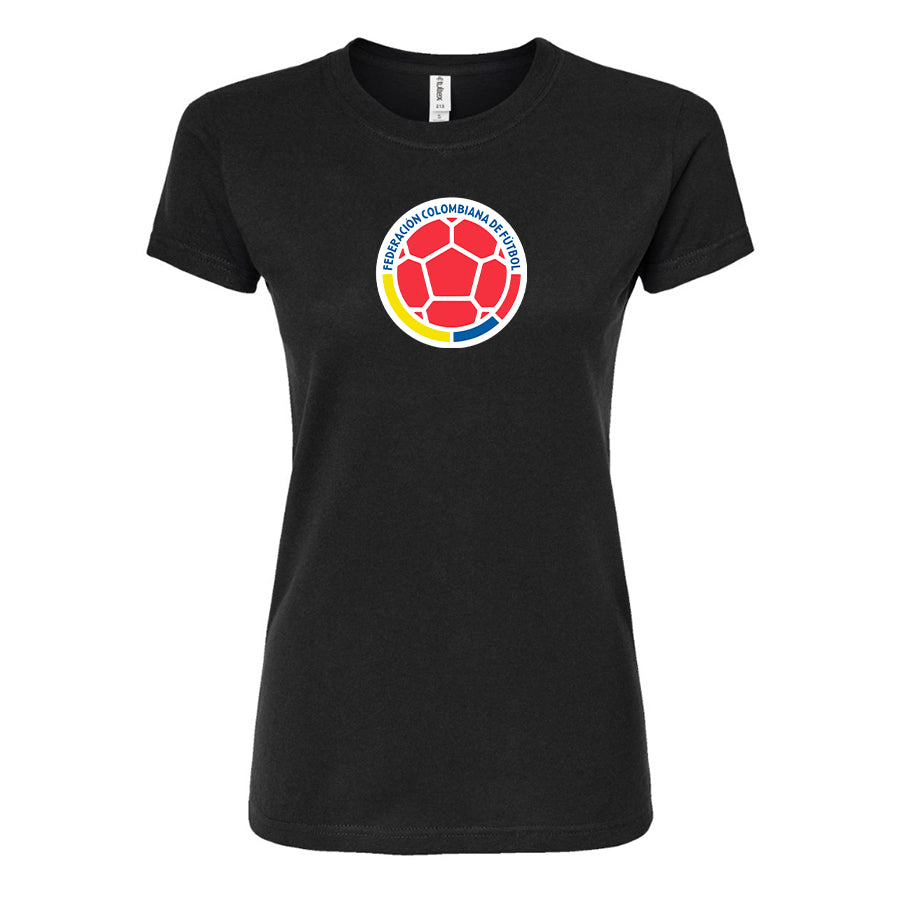 Women's Colombia National Soccer Team Round Neck T-Shirt