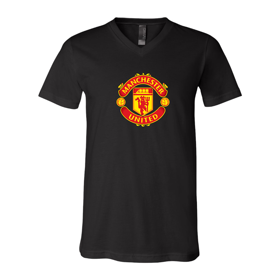Men’s Manchester United Soccer - BELLA + CANVAS - Jersey V-Neck Tee - 3005
