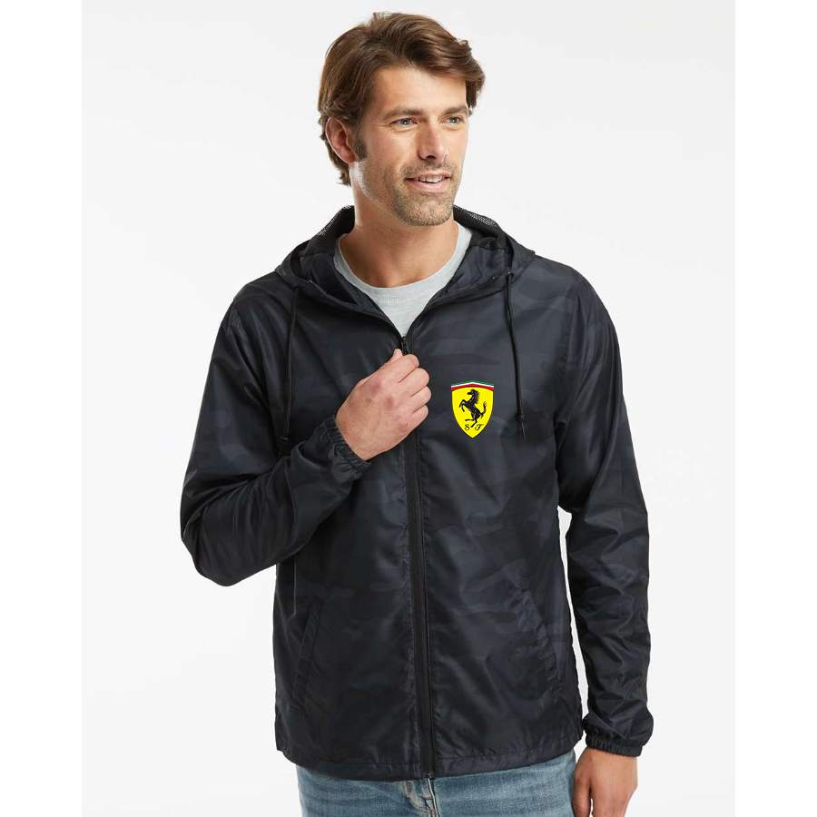Men’s Ferrari Motorsport Car - Independent Trading Co. - Lightweight Windbreaker Full-Zip Jacket - EXP54LWZ