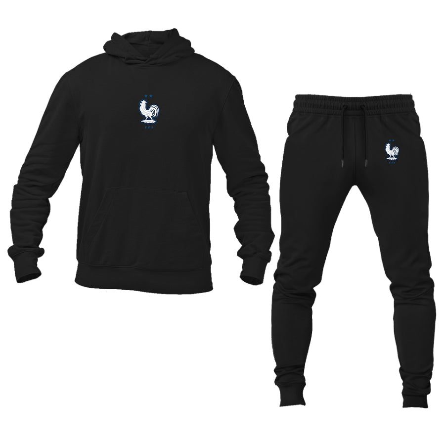 Men's France National Soccer Team Logo Hoodie Joggers Set