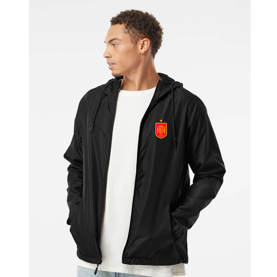 Men’s Spain Red Logo National Soccer Team - Independent Trading Co. - Lightweight Windbreaker Full-Zip Jacket - EXP54LWZ