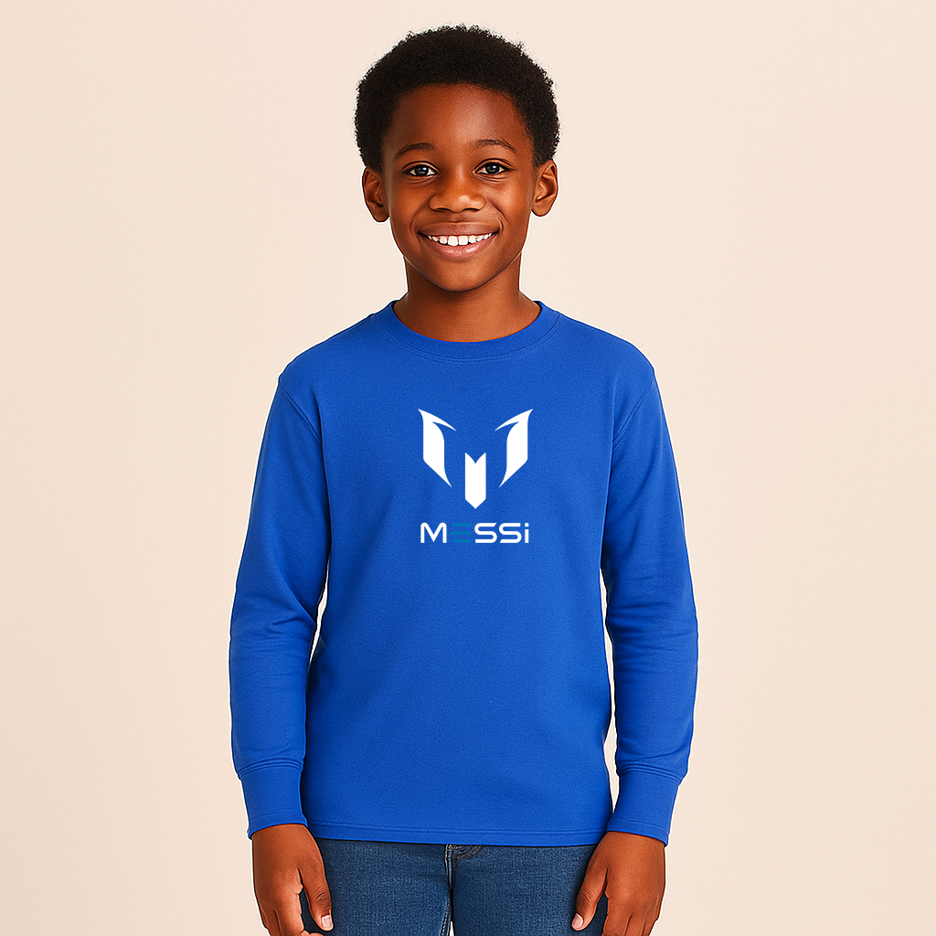 Youth Kids Lionel Messi Air Messi Soccer Long Sleeve T-Shirt