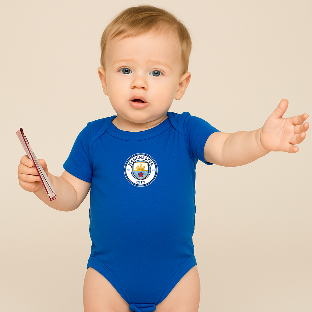 Baby Manchester City Soccer Romper Onesie