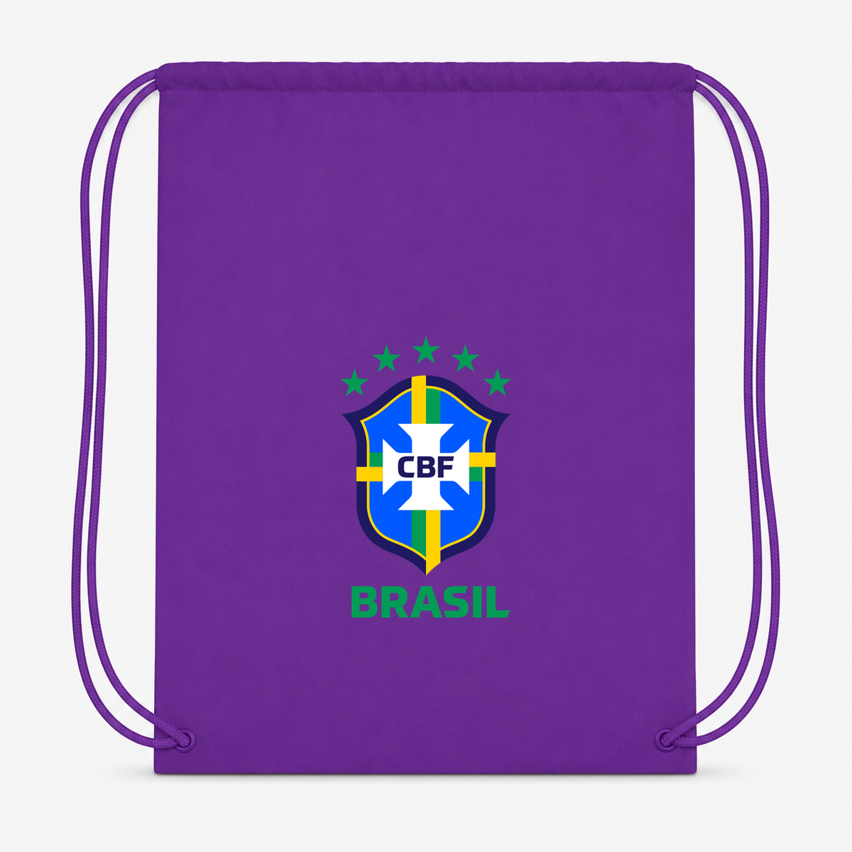 Brasil National Soccer Team Drawstring Bag | Color: Purple | Original artwork on Drive garment