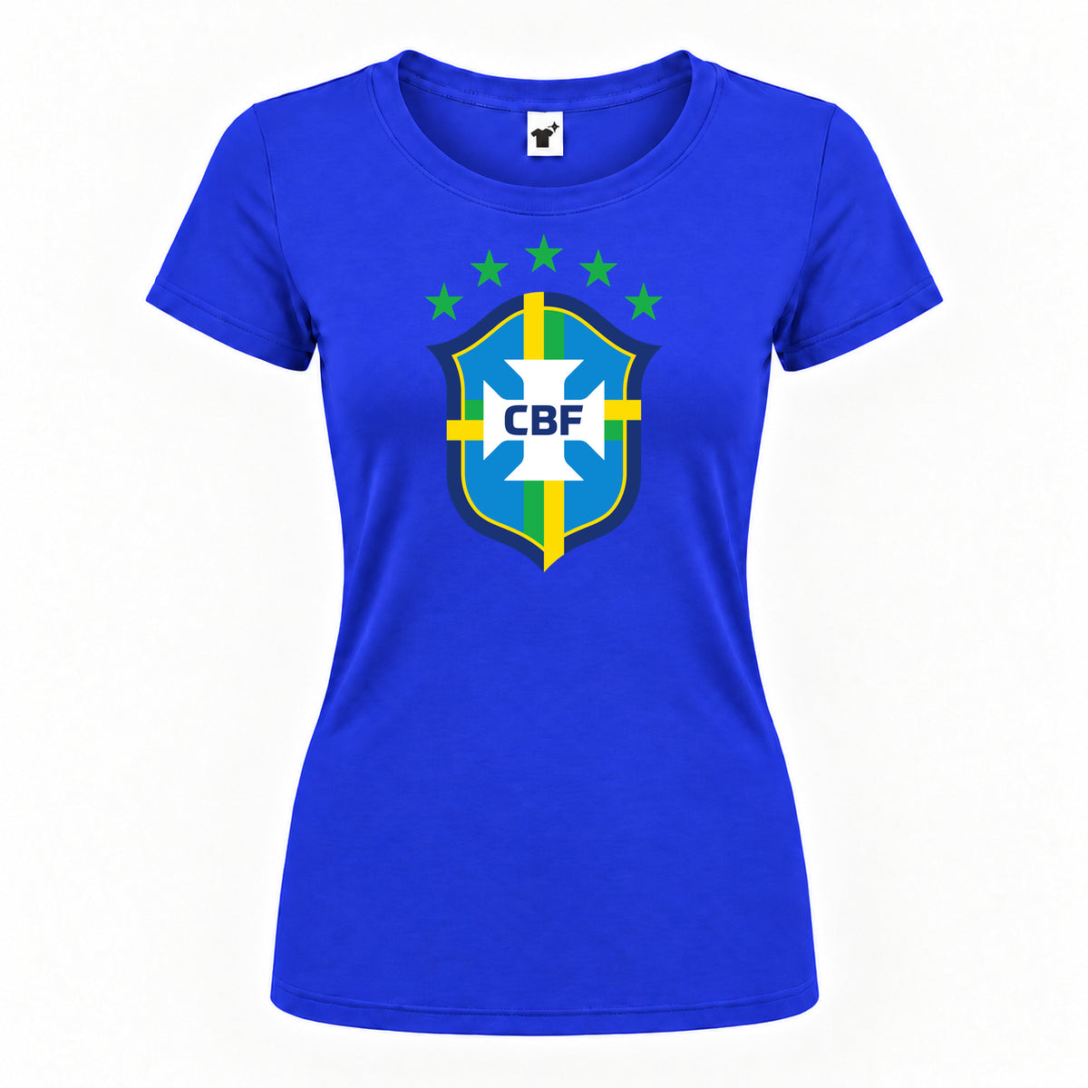 Women's Brazil National Soccer Team Round Neck T-Shirt | Color: Royal Blue