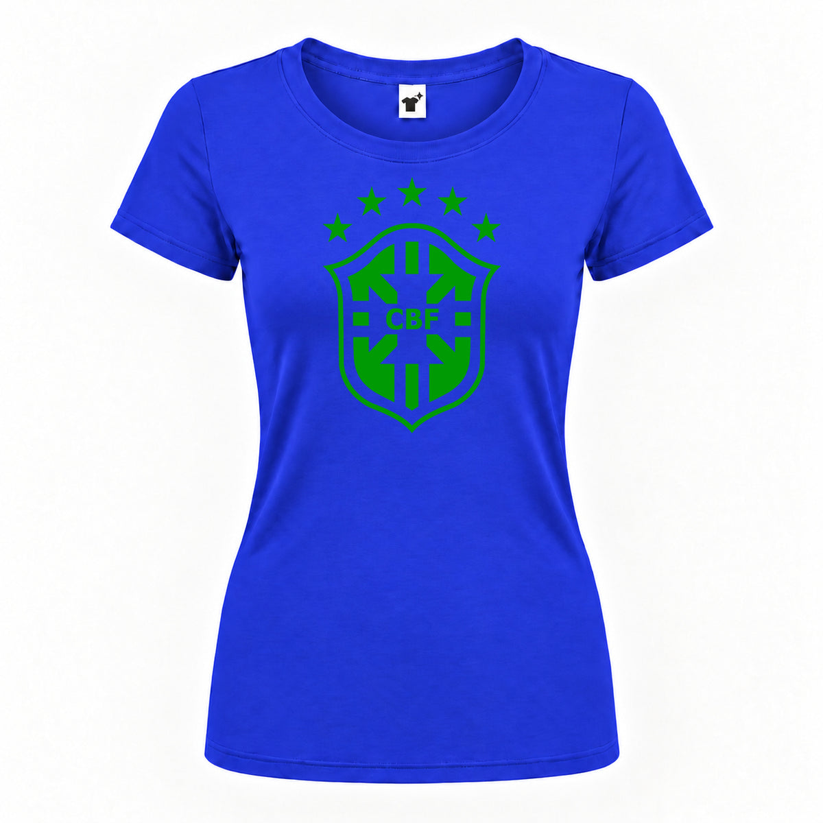 Women's Brazil Soccer Round Neck T-Shirt | Color: Royal Blue