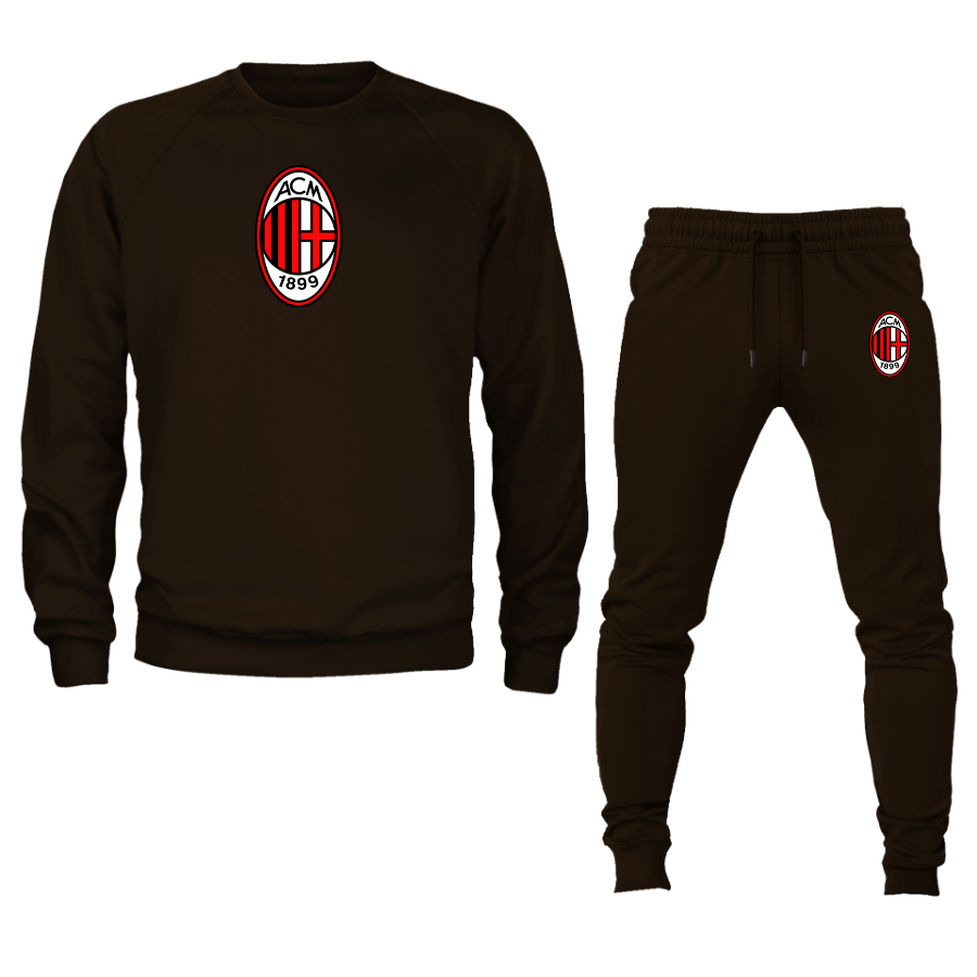 Men’s AC Milan Soccer Logo Crewneck Sweatshirt Joggers Suit