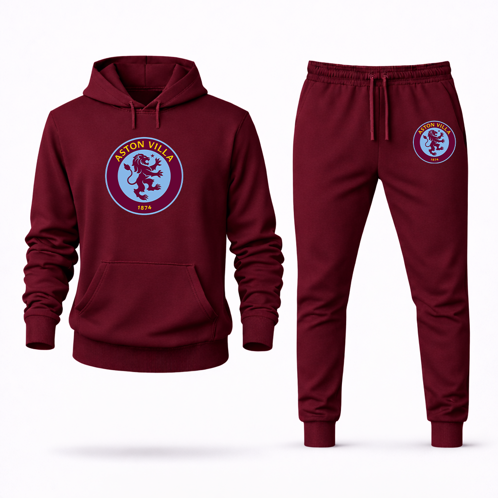 Men's Aston Villa FC Logo Hoodie Joggers Set