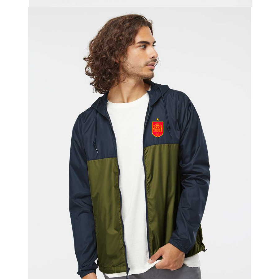 Men’s Spain Red Logo National Soccer Team - Independent Trading Co. - Lightweight Windbreaker Full-Zip Jacket - EXP54LWZ