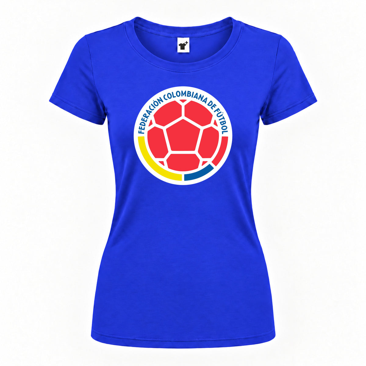 Women's Colombia National Soccer Team Round Neck T-Shirt | Color: Royal Blue