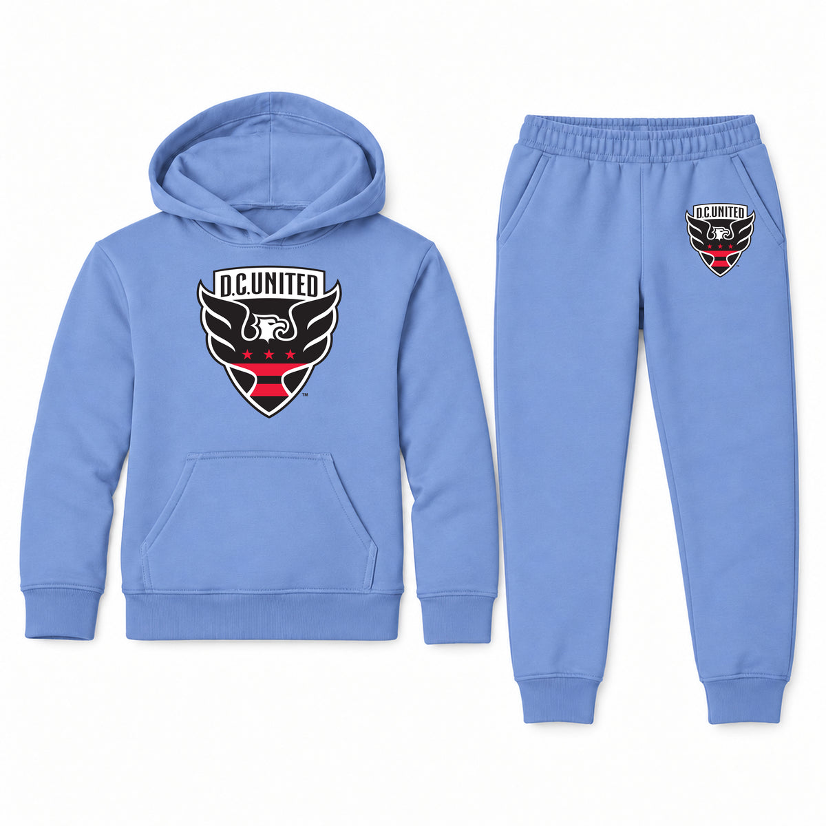D.C. United FC youth hoodie jogger set, Carolina Blue, Youth Large ages 10–12