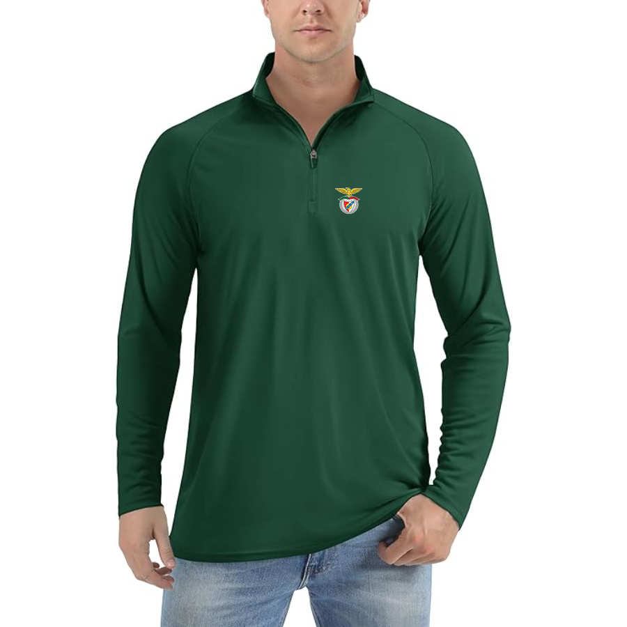 Men’s SL Benfica FC - Lightweight Quarter-Zip Athletic Shirt – Long Sleeve Performance Wear