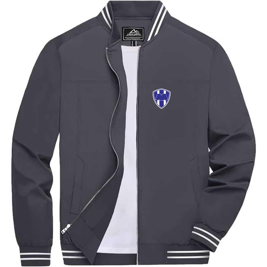 Men’s Monterrey FC - Lightweight Zip-Up Bomber Jacket with Ribbed Collar and Cuffs - Versatile Casual Outerwear