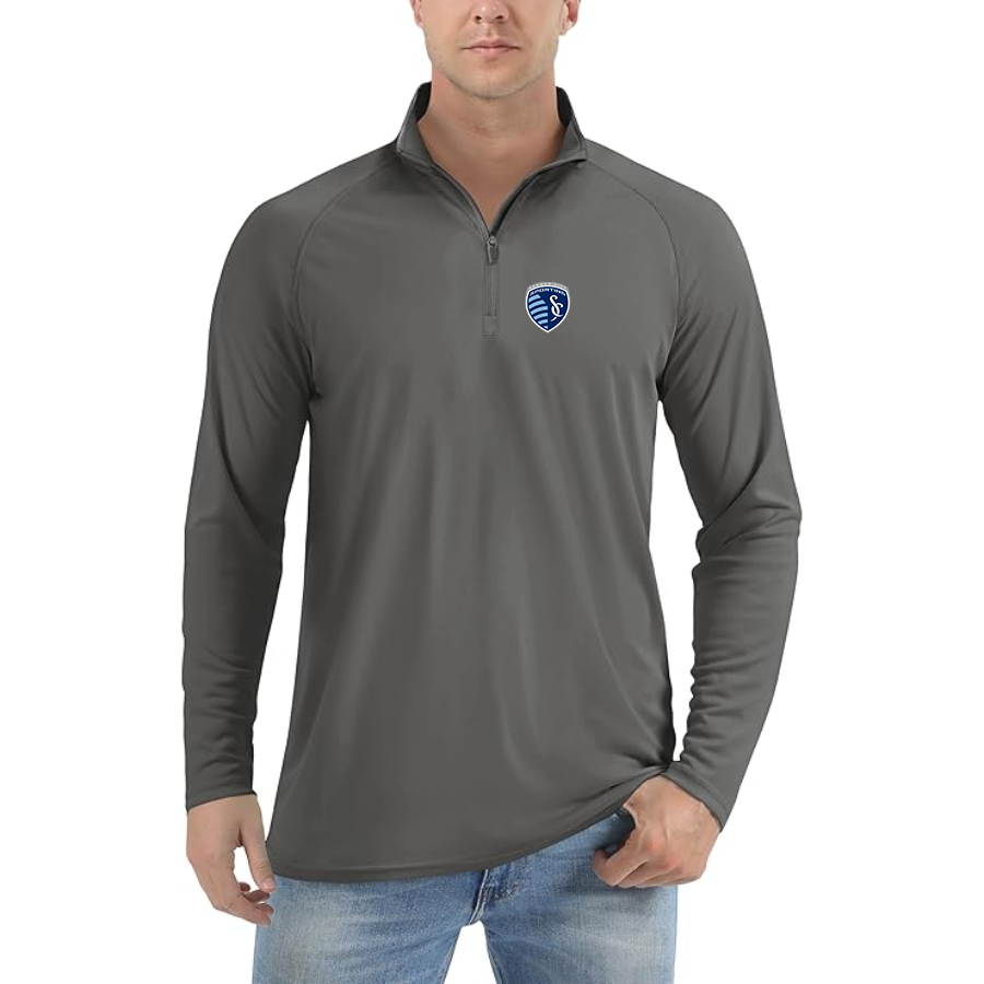Men’s Sporting Kansas City FC - Lightweight Quarter-Zip Athletic Shirt – Long Sleeve Performance Wear