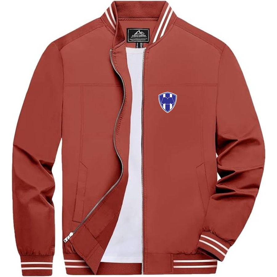 Men’s Monterrey FC - Lightweight Zip-Up Bomber Jacket with Ribbed Collar and Cuffs - Versatile Casual Outerwear