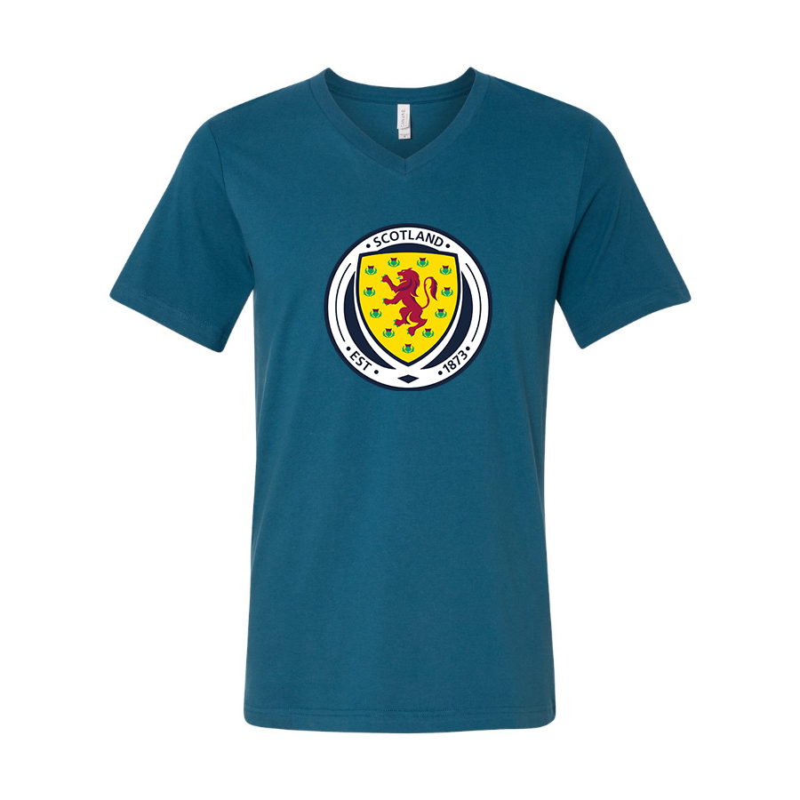 Men’s Scotland National Soccer Team - BELLA + CANVAS - Jersey V-Neck Tee - 3005